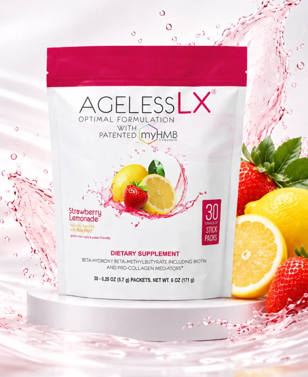 AgelessLX strawberry lemonade stick pack pouch